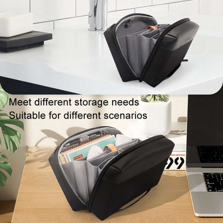 Cwatcun D123 Medium Multifunctional Photography Storage Pack Data Camera Digital Bag(Black)