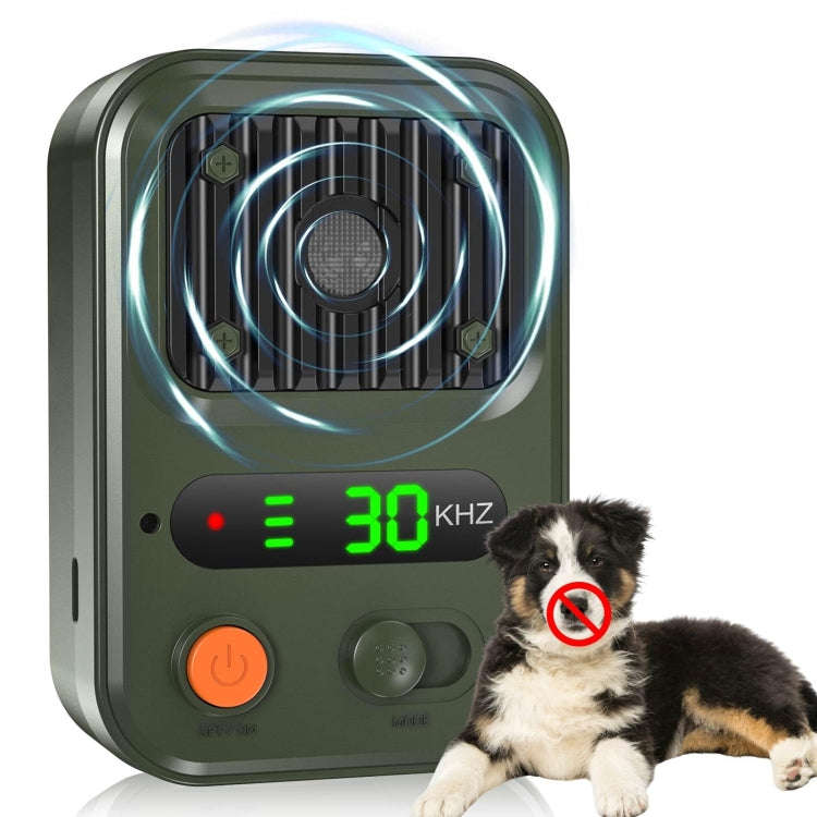 UltrasonicAnti Barking Devices Color Screen Auto Dog Bark Deterrent Devices with 3 Levels(Green)