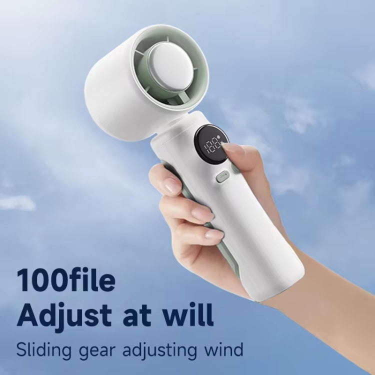 Turbo Handheld Small Fan Outdoor 100-speed Cooling Fan Built-in 4000 mAh Battery(Light Purple)