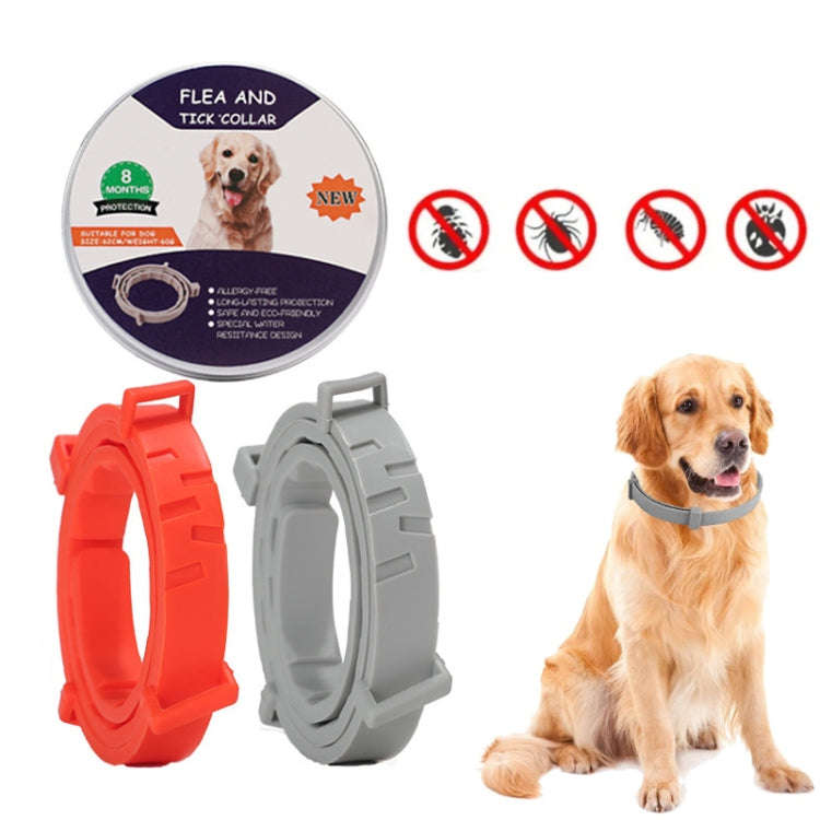 Flea and Tick Collar for Dogs Cats With Aluminum Case, Size: 38cm Orange