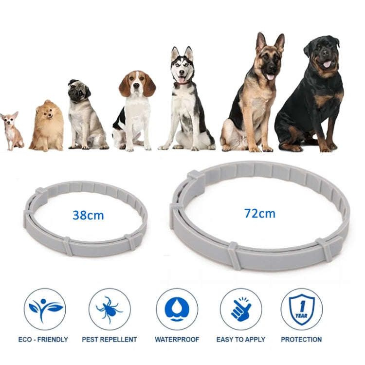 Flea and Tick Collar for Dogs Cats With Aluminum Case, Size: 38cm Orange