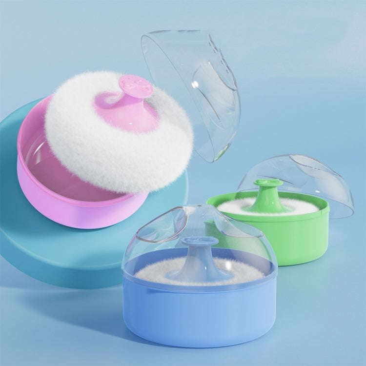Hair Salon Cleanup Dry Powder Wipe Baby Talcum Powder Puff Box(Green)