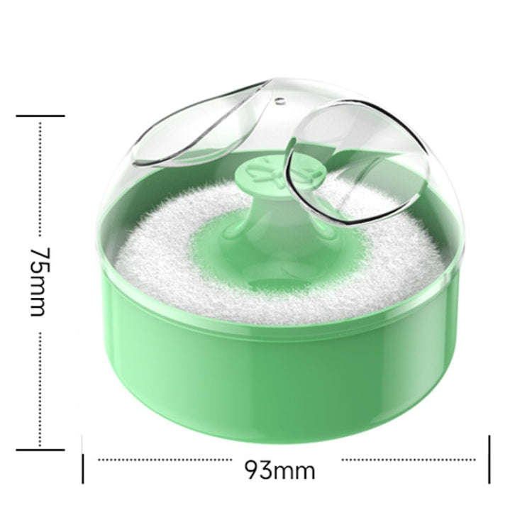 Hair Salon Cleanup Dry Powder Wipe Baby Talcum Powder Puff Box(Green)