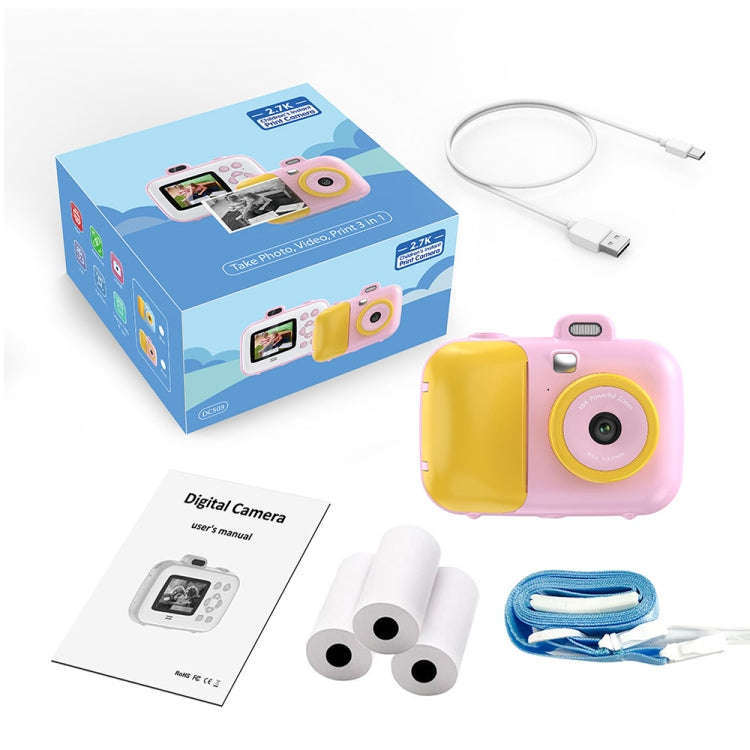 2.4-Inch Smart Digital Kids Thermal Printing Camera With Printing Paper, Color: 503AF Blue Focus