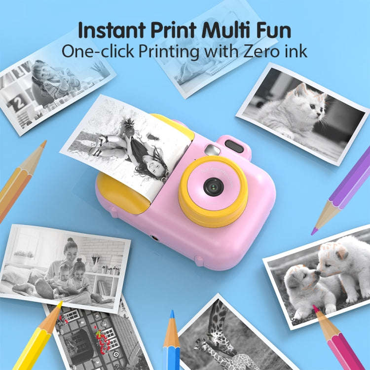 2.4-Inch Smart Digital Kids Thermal Printing Camera With Printing Paper, Color: 503AF Pink Focus