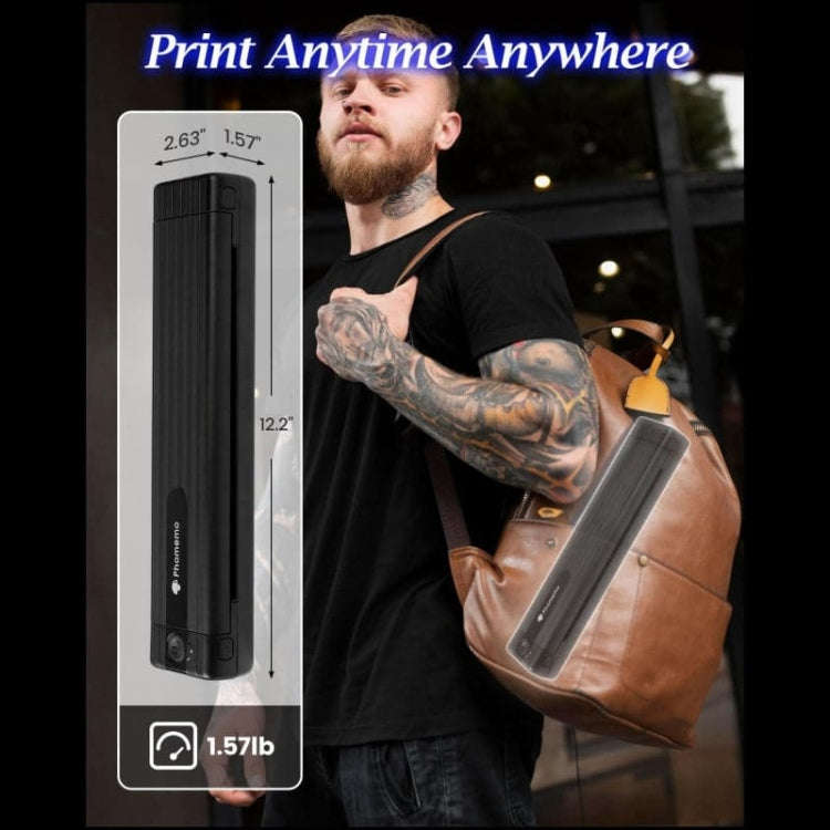 Phomemo TP83-BK Wireless Tattoo Stencil Printer With 10pcs Transfer Paper(Black)