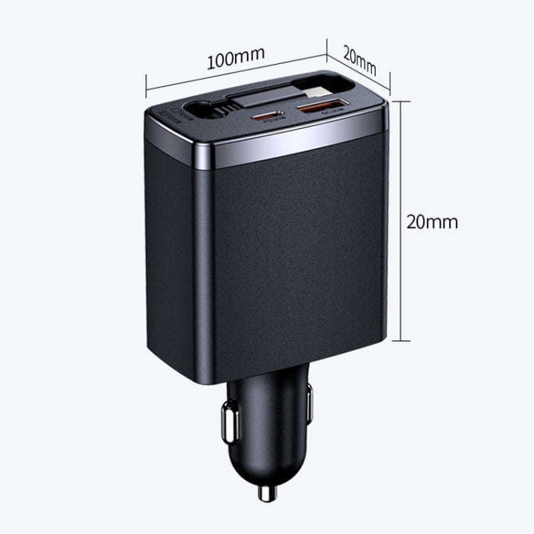 Car Retractable Charger One To Three Automobile Cigarette Lighter, Interface: Type-C