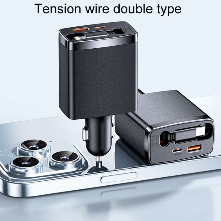 Car Retractable Charger One To Three Automobile Cigarette Lighter, Interface: Type-C