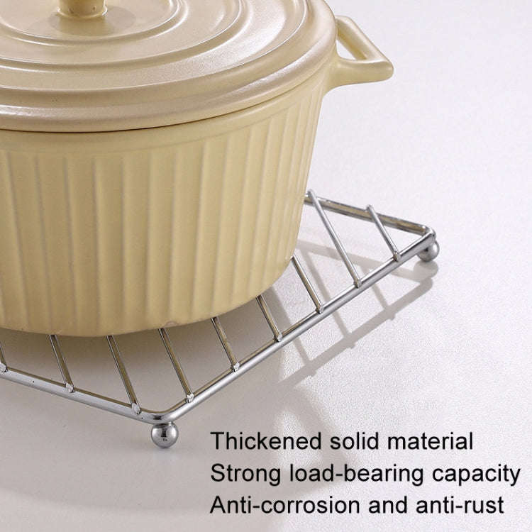 Square Stainless Steel Electroplating Kitchen Thickened Pot Rack Household Heat Insulating Mat An...