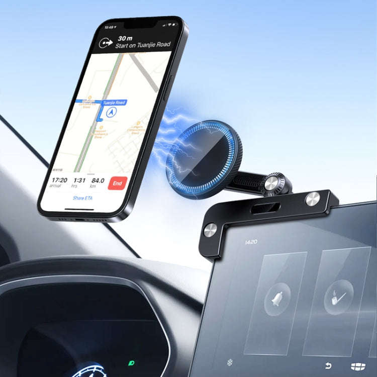 For Tesla Model 3/Y Car Magnetic Phone Holder Rotatable Car Navigation Mount, Style: Square