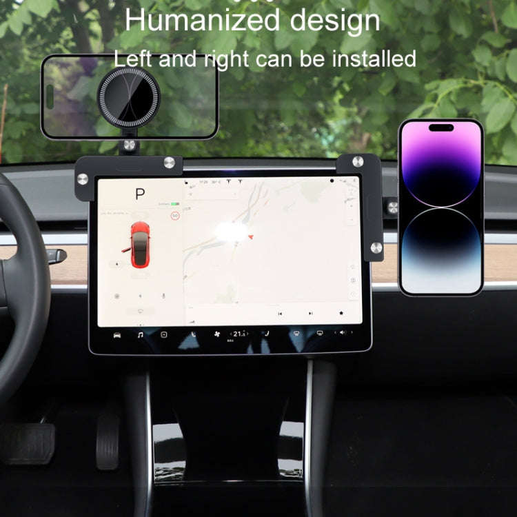 For Tesla Model 3/Y Car Magnetic Phone Holder Rotatable Car Navigation Mount, Style: Square