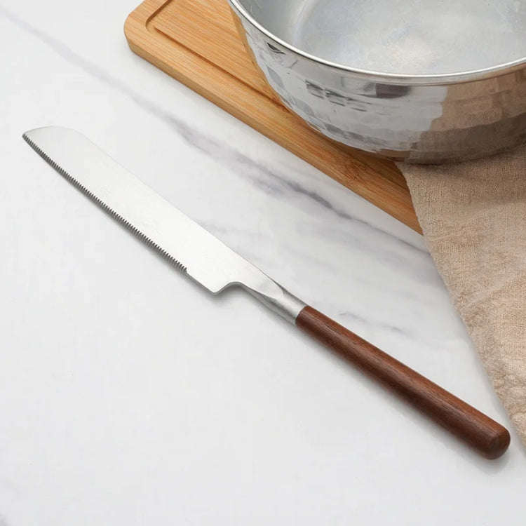 304 Stainless Steel Walnut Handle Cooking Tools Home Restaurant Kitchen Gadgets, Style: Cake Knife