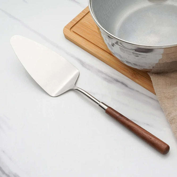 304 Stainless Steel Walnut Handle Cooking Tools Home Restaurant Kitchen Gadgets, Style: Cake Spatula