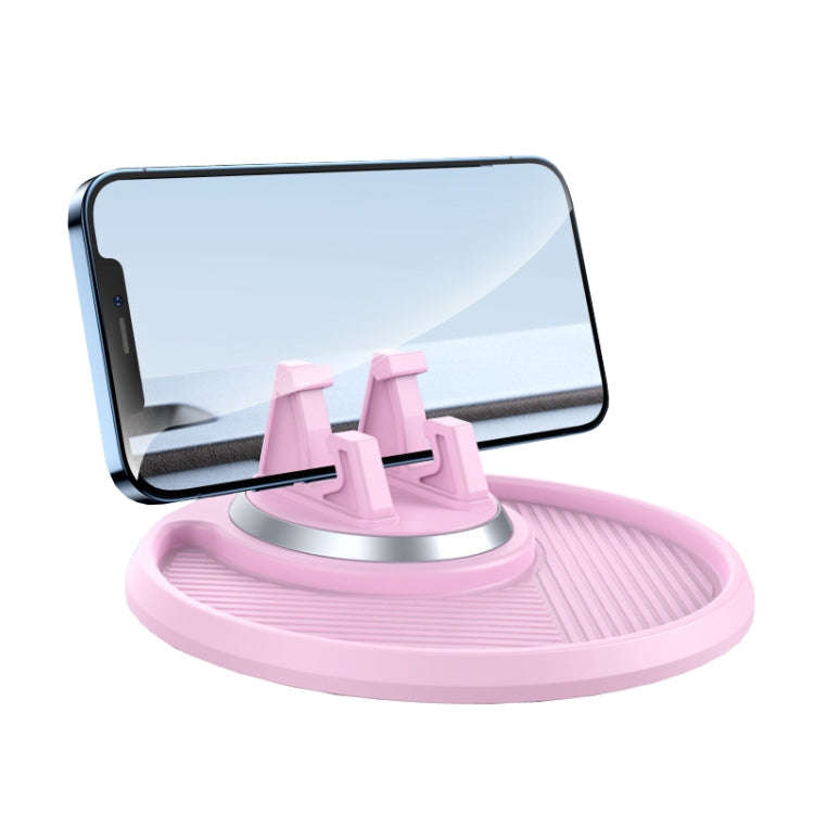 Car Dashboard Navigation Phone Holder Multifunctional Non-Slip Storage Bracket(Pink)