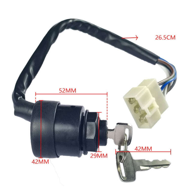 For Kawasaki ATV/UTV Starter Power Ignition Switch Key Lock(Black)