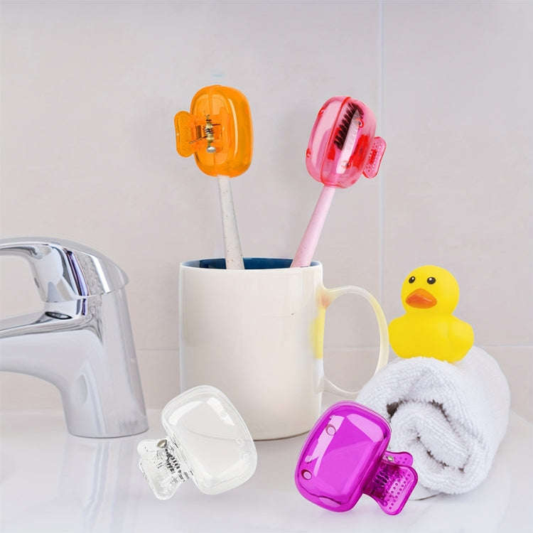 4pcs Toothbrush Storage Clip Toothbrush Protective Cap Portable Plastic Toothbrush Box(Color Rand...