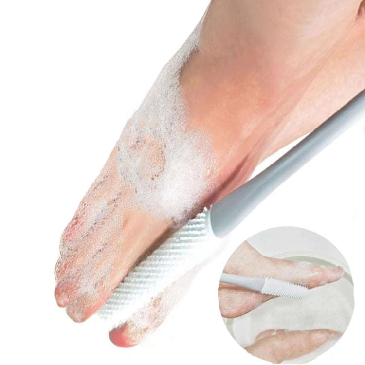 Foot Washing Brush Dry and Wet Toe Cleaning and Anti-Itch Brush, Style: Long Bristle(Pink)