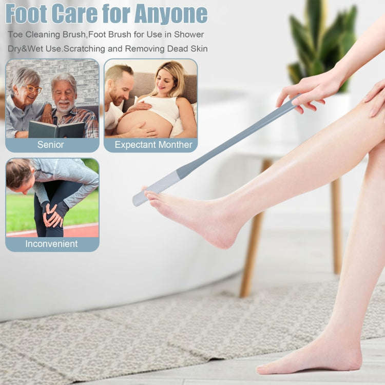 Foot Washing Brush Dry and Wet Toe Cleaning and Anti-Itch Brush, Style: Long Bristle(Pink)
