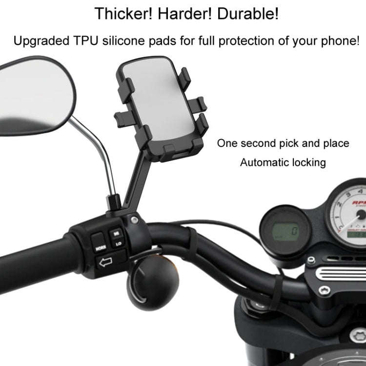 Mountain Road Bike Phone Holder Motorcycle Aluminum Alloy Riding Navigation Bracket, Model: Rearv...