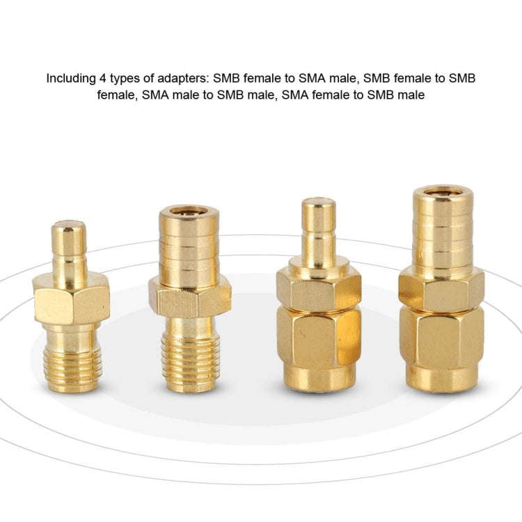 4 In 1 SMA-SMB RF Adaptor All Copper Gold Plated High Frequency Adaptor