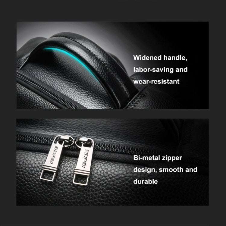 Bopai 61-120511 arge-capacity Travel Business Laptop Backpack With USB+Type-C Port(Black)
