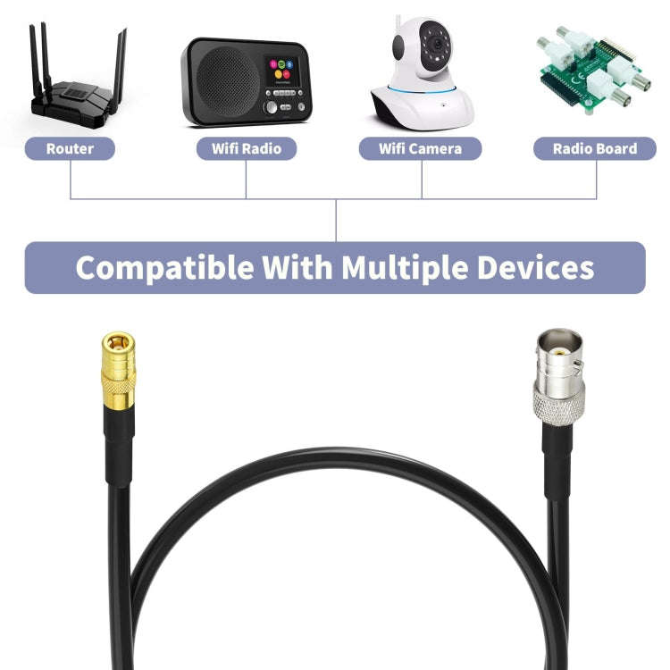 30cm BNC Female To SMB Male RG174 Coaxial Cable