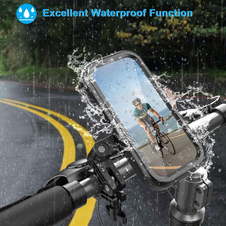 Waterproof Motorcycle Bicycle Cell Phone Holder 360 Rotating Riding Navigation Holder, Model: Han...