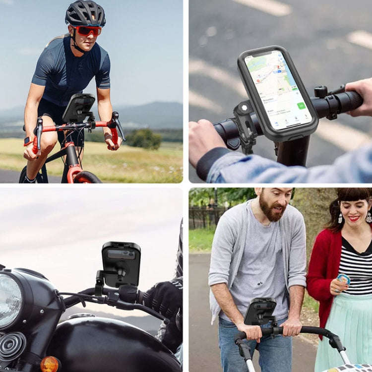 Waterproof Motorcycle Bicycle Cell Phone Holder 360 Rotating Riding Navigation Holder, Model: Han...