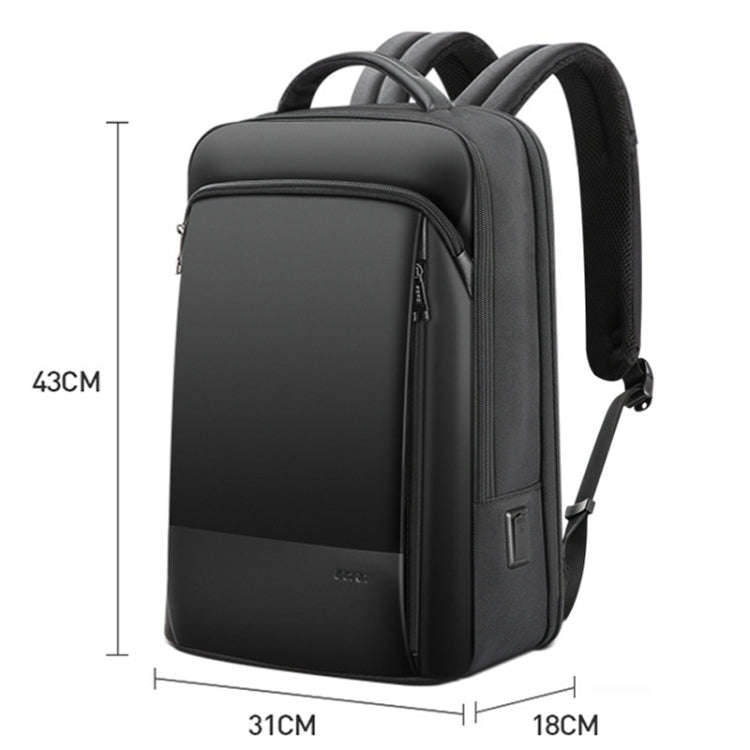 Bopai 61-53111 Large-capacity Waterproof Business Laptop Backpack With USB+Type-C Port(Black)