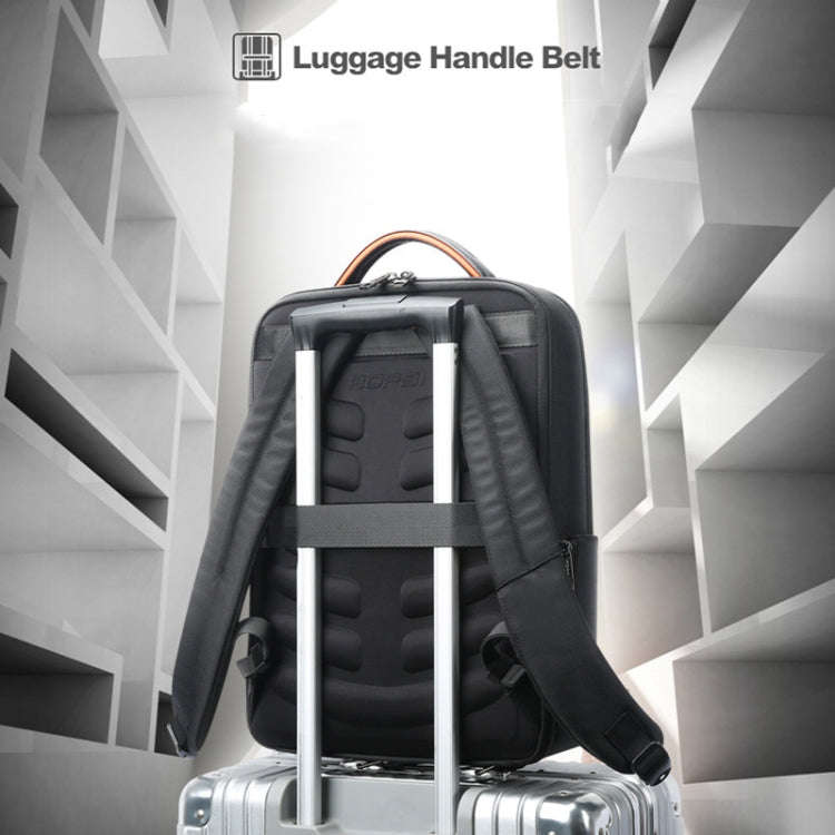 Bopai 61-53111 Large-capacity Waterproof Business Laptop Backpack With USB+Type-C Port(Black)