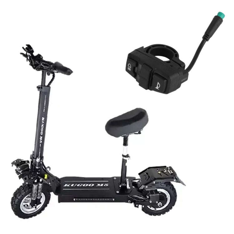 For KUGOO M5 AIMITE Electrical Scooter Horn Headlight Steering Control Three Function Switch(Black)