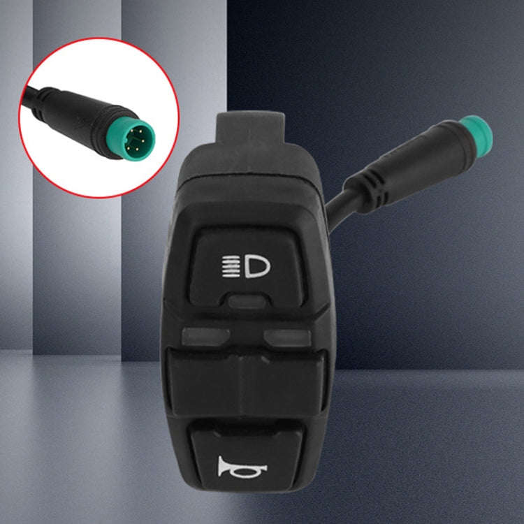 For KUGOO M5 AIMITE Electrical Scooter Horn Headlight Steering Control Three Function Switch(Black)
