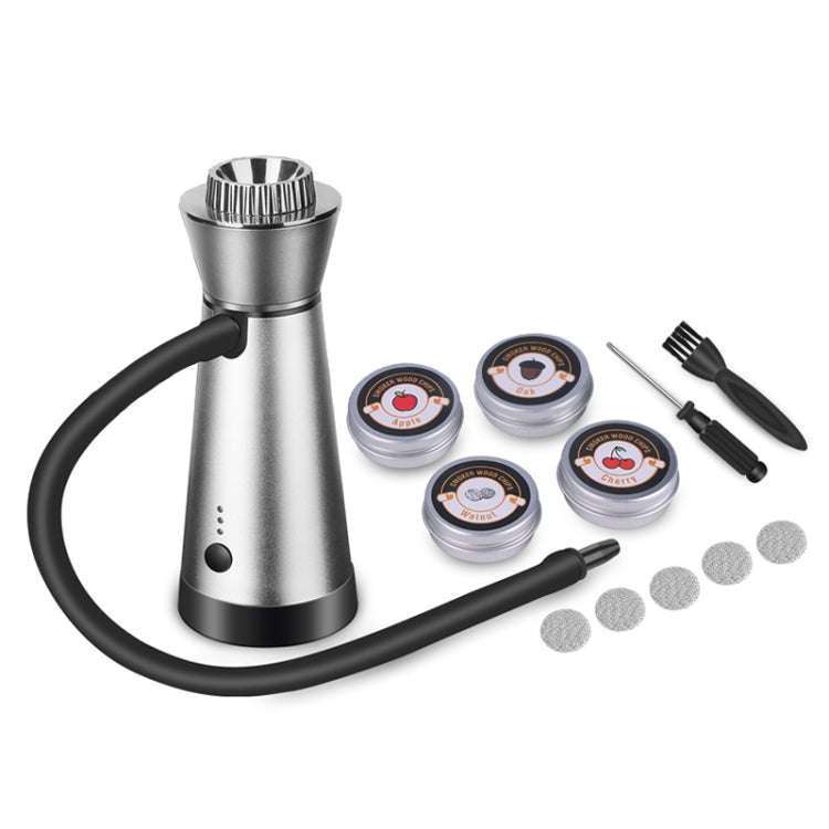Kitchen Cocktail Smoker Set Home Steak Smoking Cooking Tool(Silver)