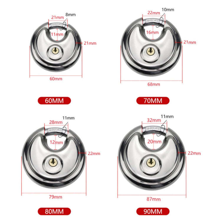 90mm Household Anti-Theft Rust-Proof And Waterproof Pure Copper Core Round Padlock