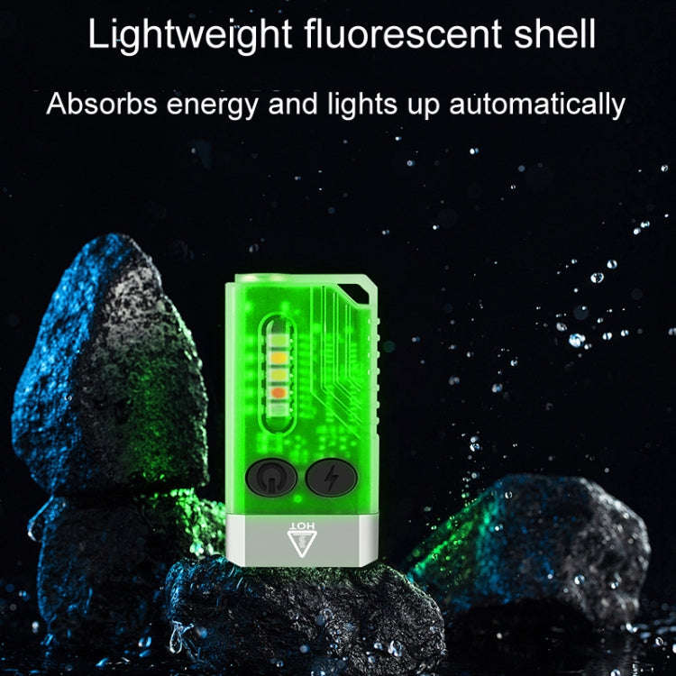 V10 Portable Keychain Light USB Rechargeable Bright Mini Flashlight(Black)