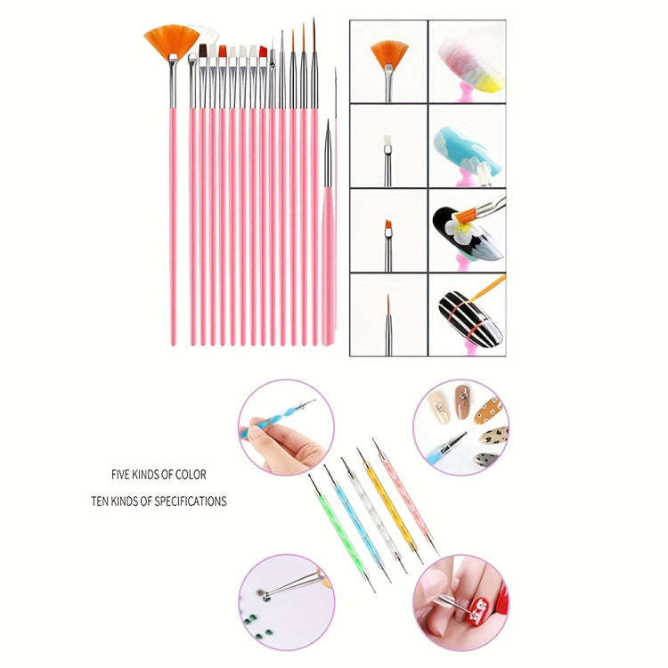 Nail Art Tools Set Nail Painting Pen Dotting Pen Filing Strip Rhinestone Butterfly Sequin Jewelry...