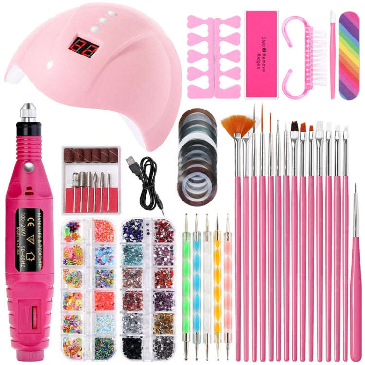 USB Plug-in Seashell Nail Lamp Mini UV Light Therapy Lamp Nail Polishers Stick Diamonds Tool Set(...