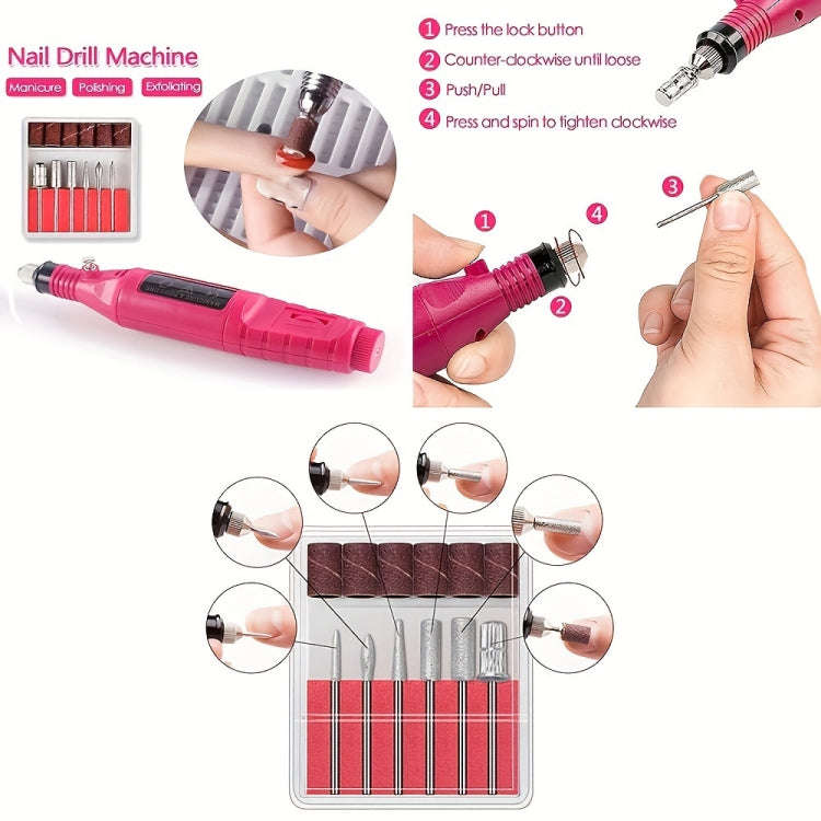 USB Plug-in Seashell Nail Lamp Mini UV Light Therapy Lamp Nail Polishers Stick Diamonds Tool Set(...