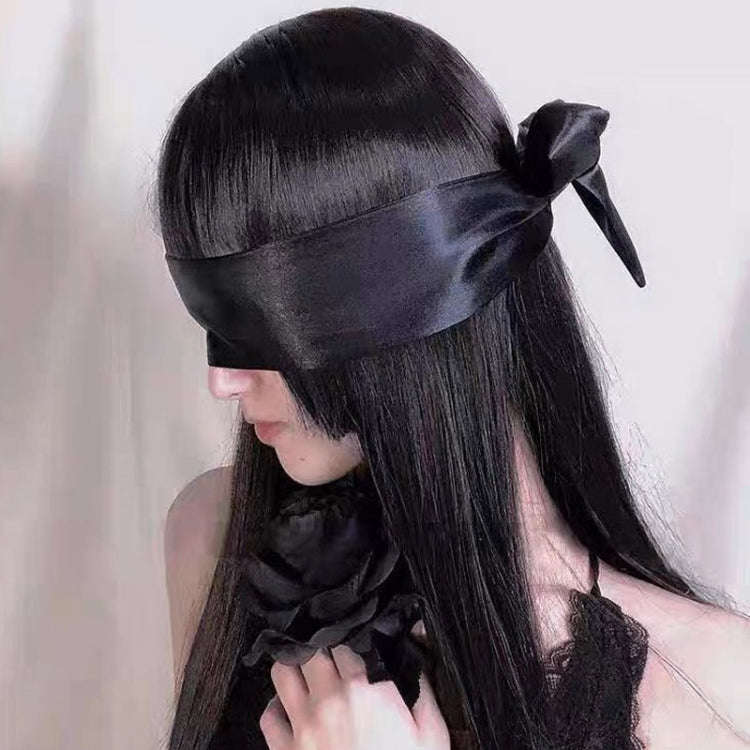 Ribbon Erotic Eye Mask Bondage Tie Up Toys(Black)