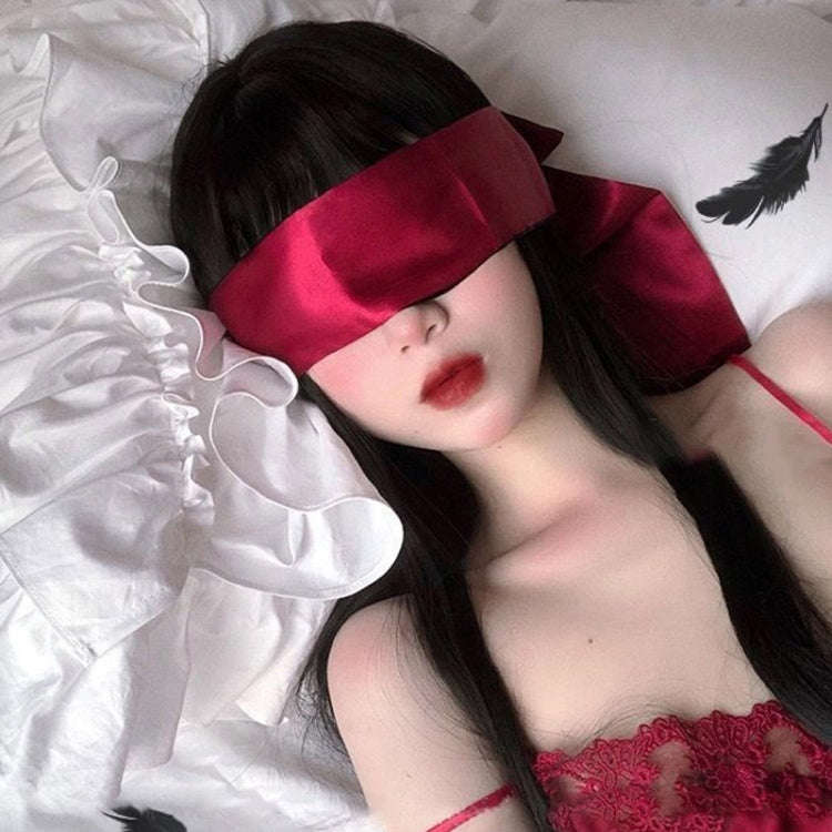 Ribbon Erotic Eye Mask Bondage Tie Up Toys(Wine Red)