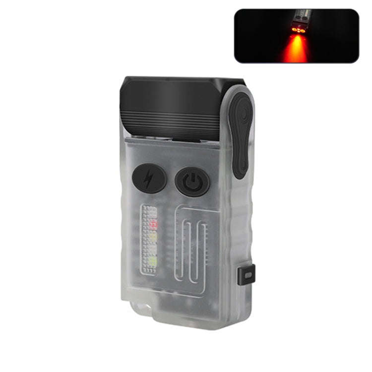 V20 Portable Keychain Light Rechargeable Bright Mini Flashlight(White Red Light)