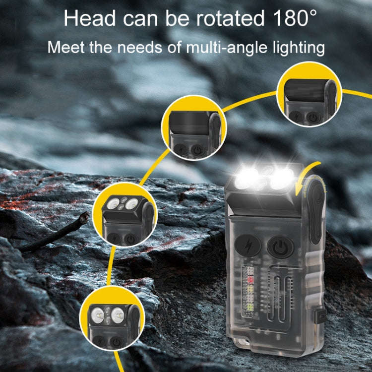 V20 Portable Keychain Light Rechargeable Bright Mini Flashlight(White Red Light)