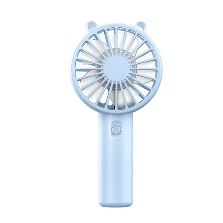 Mini USB Handheld Fan Rechargeable Portable Desktop Phone Holder(Light Blue)
