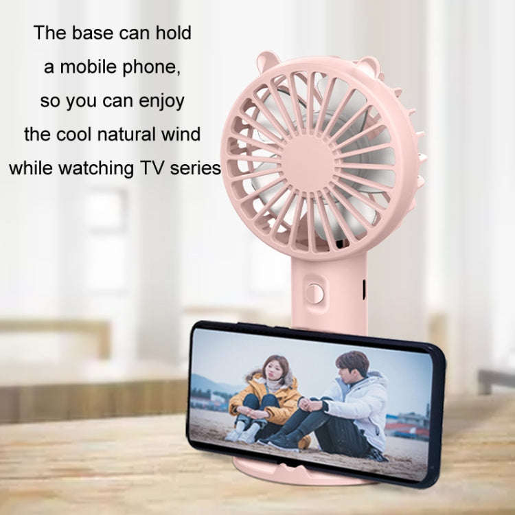 Mini USB Handheld Fan Rechargeable Portable Desktop Phone Holder(Green)