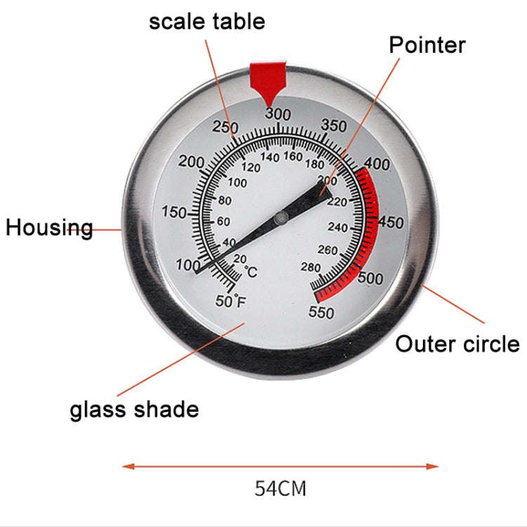 20cm Long Stem Stainless Steel Thermometer with Pot Clip for Frying, Cooking, Turkey, Food, Milk