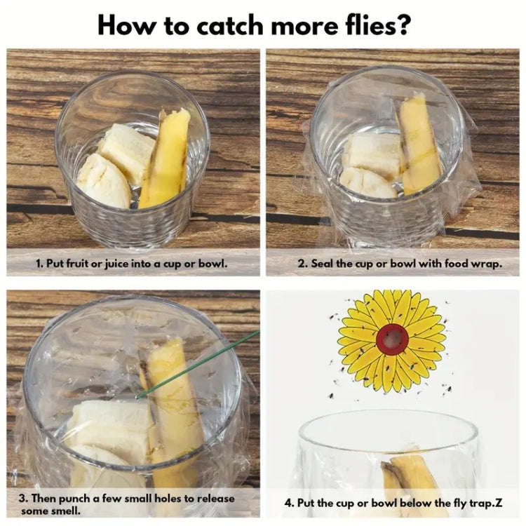 3pcs Fly Stickers Window Traps Insecticide Paper Sticky Insect Traps
