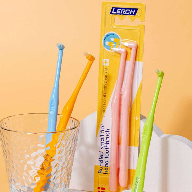 LERCH 2 In 1 Pointed + Rounded Orthodontic Teeth Cleaning Brush Pet Dental Crevice Brush(Color Ra...