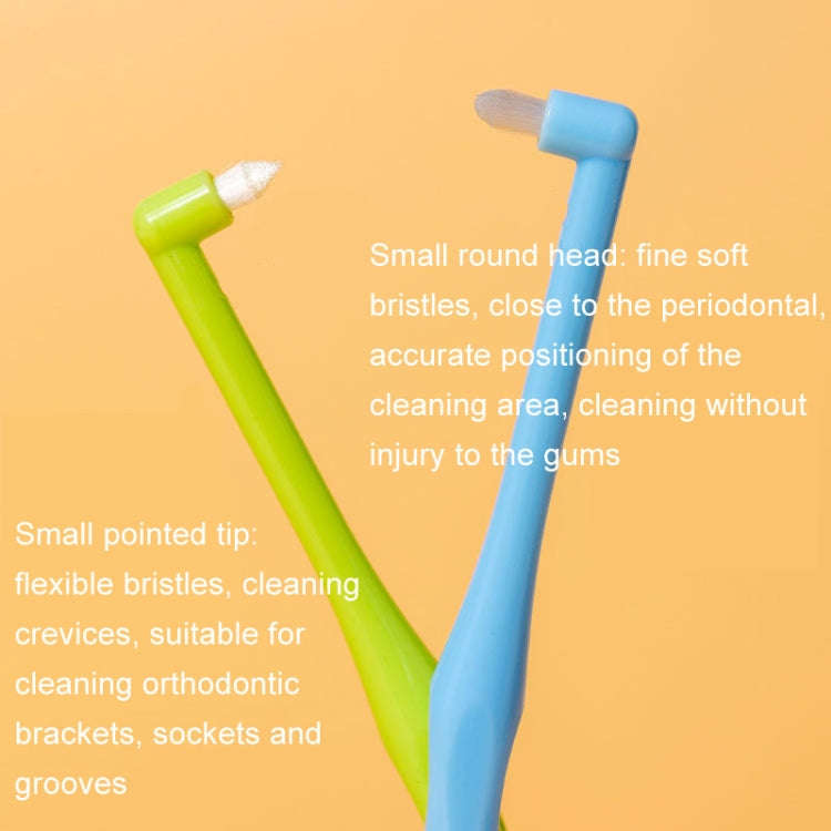 LERCH 2 In 1 Pointed + Rounded Orthodontic Teeth Cleaning Brush Pet Dental Crevice Brush(Color Ra...