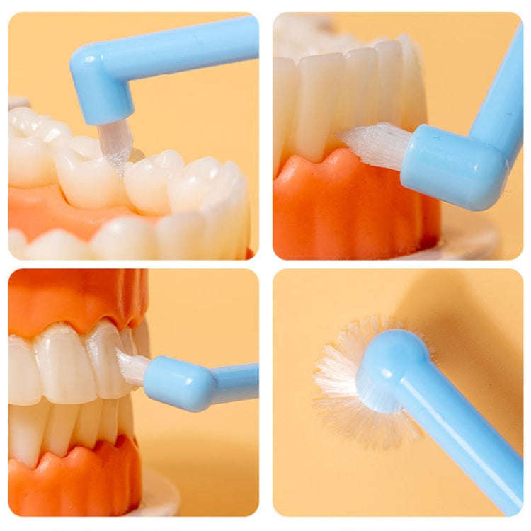 LERCH 2 In 1 Pointed + Rounded Orthodontic Teeth Cleaning Brush Pet Dental Crevice Brush(Color Ra...