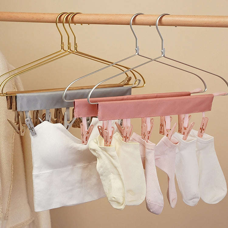 Multi Clip Portable Fabric Clothes Hanger Multifunctional Folding Fabric Clothes Clip Hangers, Co...